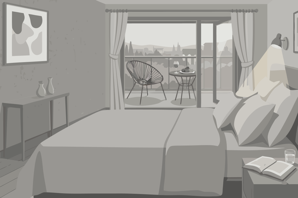 Apartment mit 3 Schlafzimmern und Meerblick
